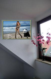 ZENDAYA mit Panda. Star Souvenir. Geschenkidee. Zimmerdeko. Blickfang. Unikat, W