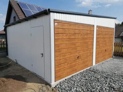 Blechgarage Garage Geräteschupppen 6x5 m verzinkt KFZ Lagerhalle Doppelgarage