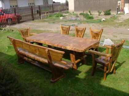 Rustikale einzigartige Tische, Stühle, Bänke, komplette Garnituren aus Massivhol