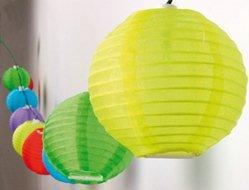 Solar Lichterkette, 10 Lampion, 7, 5 cm, weiße LED, Dauer- und Blinklichtfunktio