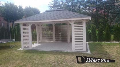 PAVILLON LAUBE AUS KIEFERNHOLZ GARTENLAUBE GARTEN HOLZHAUS PERGOLEN 3, 5x4, 5m