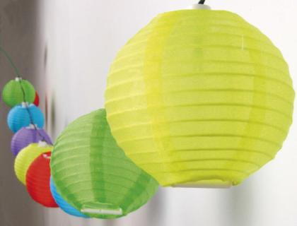 Solar Lichterkette Lampions, 10 Lampions mit 7, 5 cm Durchmesser