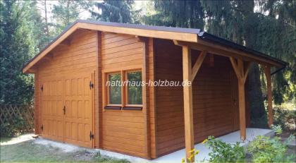 Individuelle Fertigung von Blockbohlengaragen in 50mm und 70mm Wandstärke