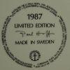 Sammelteller Wandteller Weihnachten Julserie, Nr. 17 1987 Gustavsberg Schweden