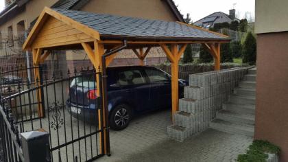 HOLZÜBERDACHUNG GARAGENVORDACH GARTENHAUS 3, 5x5m NEUWARE