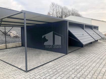  Blechgarage 9x6m Carport und Garage Doppelgarage Metallgarage Fertiggarage GP16