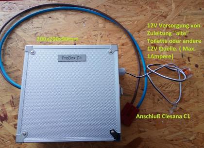 TOP! WELTNEUHEIT !!!! CLESANA C1 Folientoilette  PROBOX C1 ELEKRTO ANSCHLUSSBOX 