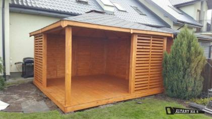 GARTENHAUS 4m x 5m Gartenlaube Klebedach aus Holz