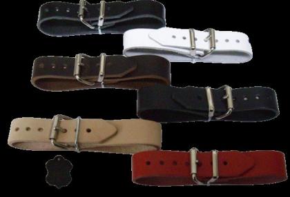 Starke farbige Design Lederriemen mit doppelter Metallschlaufe diversen Abmessun