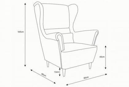 Sessel Ohrensessel Couch im skandinavischen Stil Wohnzimmer Farbenauswahl