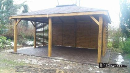 3-ECK HOLZGARTENLAUBE BERLIN AUS KIEFER/ FICHTENHOLZ KLEBEDACH HOLZHAUS 5x4m