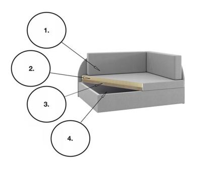 Ecksofa Kindersofa Schlaffunktion Kissen links/ rechts Klappsofa Pony Muster bis