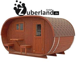 Fass-Sauna, Saunafass, Sauna Oval aus Fichtenholz