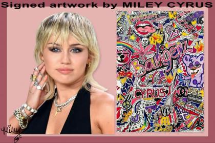 Miley Cyrus Kunstwerk. Wandbild! Eine schöne Miley Cyrus! Wanddeko. Souvenir!