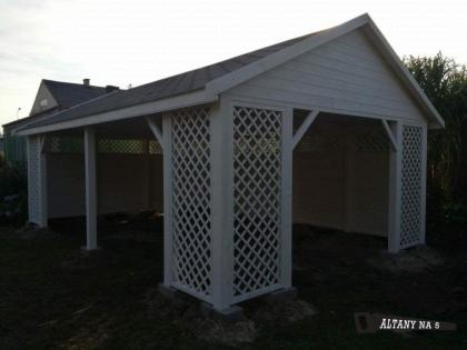 GARTENHÄUSCHEN LAUBE GARTENHAUS HOLZHAUS PAVILLONS MASSIVHOLZ KLEBEDACH 7x4, 5m