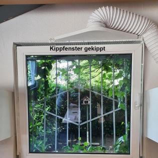 Klimageräteanschluss, Abluftschlauch Fenster, Fensterabdichtung, ohne kleben ode
