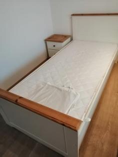 Jugendbett, Material Massivholz, Kiefer weiss/eichefarbig