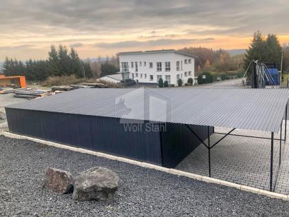  Blechgarage 9x6m Carport und Garage Doppelgarage Metallgarage Fertiggarage GP16