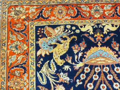 Orientteppich Teheran mit Seide 100 J. alt. T085