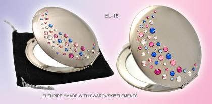 Taschenspiegel aus Metall Serie EL-16 ELENPIPE MADE WITH SWAROVSKI® ELEMENTS