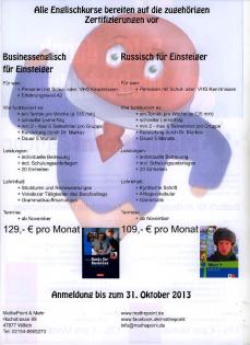 Englisch und Russisch Nachhilfe und Unterricht