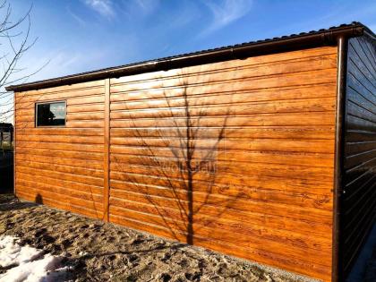  Blechgarage 5,5x6m Garage mit Satteldach Fertiggarage Holzoptik Günstige Preise