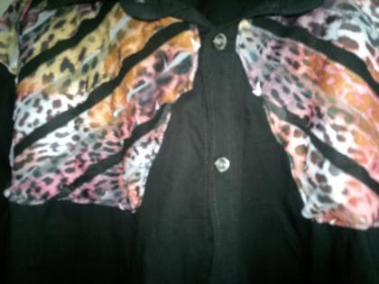 Modernes Herren-Western Hemd, Square Dance,schwarz mit Leo,Gr.XXL