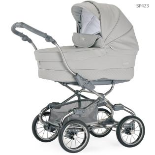 Luxuriöser Kinderwagen im Retro-Look mit Elementen aus Kunstleder von Bebecar