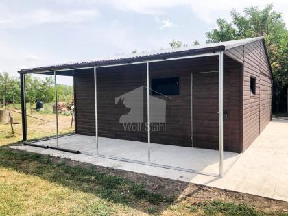 Blechgarage 9x6m Metallgarage Fertiggarage Carport und Garage Schnelle Lieferung