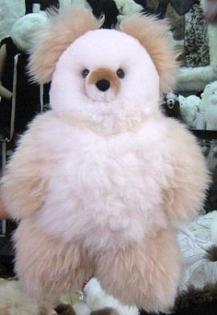 Beiger Teddybär aus echtem Alpakafell, 35 cm