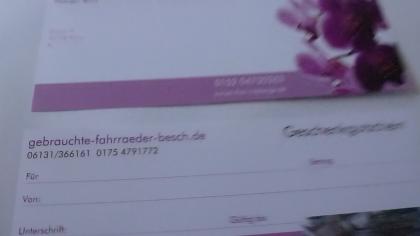 (167) Geschenkgutschein (gebrauchte-fahrraeder-besch.de)