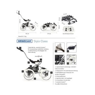 Edel: Kinderwagen im Retro-Look mit großen Speichenrädern und Kunstleder