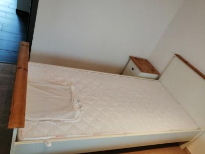 Jugendbett, Material Massivholz, Kiefer weiss/eichefarbig