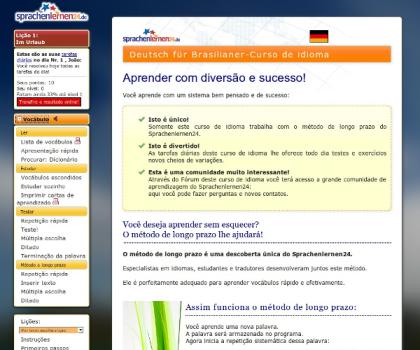 Deutsch lernen für Brasilianer Deutschlernen mit Menüführung auf Brasilianisch