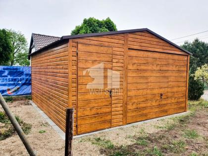  Blechgarage 4,5x5m Metallgarage Fertiggarage Garage nach Maß Holzoptik ID88