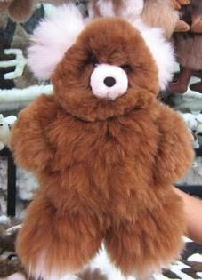 Beiger Teddybär aus echtem Alpakafell, 35 cm