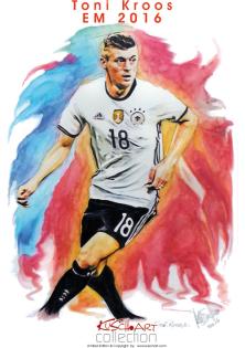 Original Aquarell-Gemälde zur EM 2021 