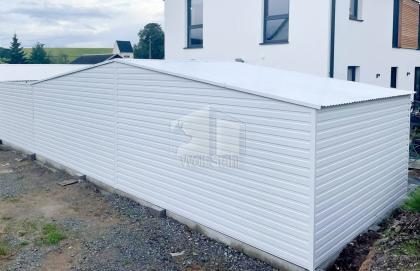  Blechgarage 8x4,5m Garage mit Satteldach Schuppen für Garten Werkzeugschuppen G
