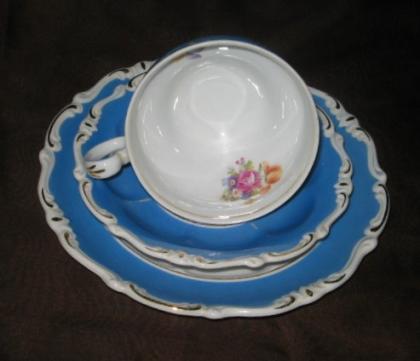  DDR  Sammelgedeck, Kahla, A. F. 14, 3teilig, Golddekor