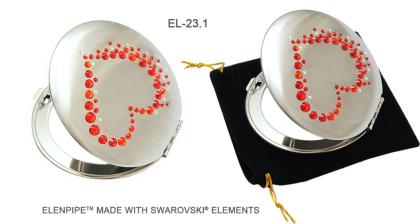 Taschenspiegel aus Metall Serie EL-23 ELENPIPE MADE WITH SWAROVSKI® ELEMENTS