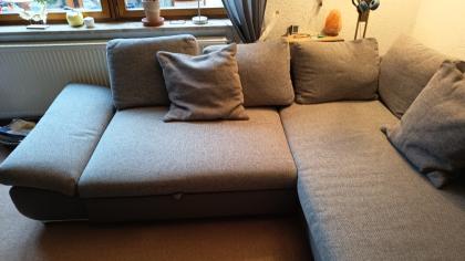 Eck Couch grauer Stoff 