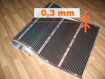 Elektrische Fußbodenheizung Heizfolie (Laminat, Fliesen) - 13,50 EUR/m2