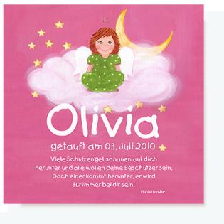 Geschenkideen zur Taufe und Geburt. Bilder mit Namen und Gedicht.