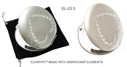 Taschenspiegel aus Metall Serie EL-23 ELENPIPE MADE WITH SWAROVSKI® ELEMENTS