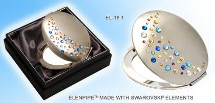 Taschenspiegel aus Metall Serie EL-16 ELENPIPE MADE WITH SWAROVSKI® ELEMENTS