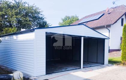 Blechgarage 7x6m  Stahlgarage Doppelgarage Garagen direkt vom Hersteller GP196 