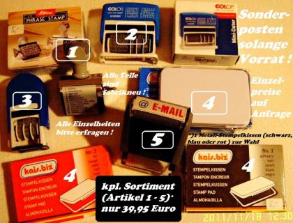 42-tlg. Stempel-Geräte-Sortiment für Büro & Privat nur 59 Euro !