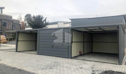 Blechgarage 9x6m Carport und Garage Doppelgarage Metallgarage Fertiggarage GP16