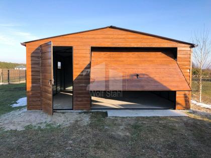  Blechgarage 5,5x6m Garage mit Satteldach Fertiggarage Holzoptik Günstige Preise