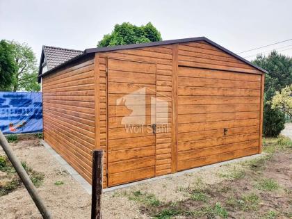  Blechgarage 4,5x5m Metallgarage Fertiggarage Garage nach Maß Holzoptik ID88